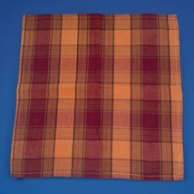 Autumn Fall Plaid Napkin~ 18”x18” Orange Red Green~Thanksgiving Napkins~Set Of 6 - £21.87 GBP