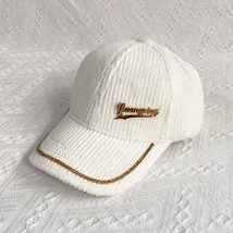 Xiaoxiangfeng Autumn And Winter Baseball Cap Rhinestone Peaked Cap Corduroy Warm - £10.89 GBP