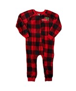 Buffalo Check Fleece One Piece Red &amp; Black Pajama Size 3T - £9.49 GBP