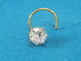 5mm Solitaire Moissanit Nasen Ring Ohrstecker Piercing Anstecknadel 14K ... - £46.03 GBP