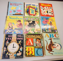Lot of 9 Little Golden Books Mixed Lot Vintage learning numbers colors word - £13.36 GBP