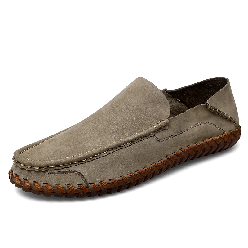 Genuine Leather Men Loafers Cow Leather Casual Shoes For Man Soft Spring Moccasi - £40.70 GBP