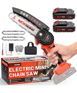 Mini Cordless Chainsaw Kit, Upgraded 6" One-Hand Handheld Electric Portable - $38.99