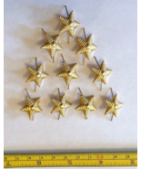Lot of 10 USSR Army Major Epaulet Metal Rank Star pin. Gold Ribbed 20 mm - $171.26 MXN