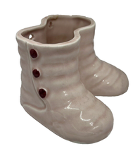 Pink Ceramic Baby Girl Bootie Shoe Succulent Planter Nursery Decor Japan Vintage - £8.75 GBP