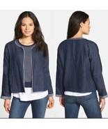 Eileen Fisher $228 Women&#39;s Organic Cotton Short Denim Open Blazer Jacket... - $101.85 CAD
