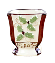 Yankee Candle Cranberry Holly Glazed Votive Candle Holder Holiday Christmas - $13.86