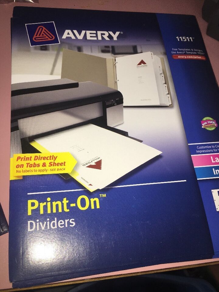 Avery Laser / Inkjet White Print - On Dividers 5 Tabs 1 set 3 Hole Punch... - $5.93