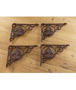 4 CAST IRON ANTIQUE STYLE SAIL BOAT NAUTICAL BRACKETS GARDEN BRACES SHEL... - $26.99