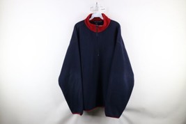 Vintage 90s Nautica Mens XL Faded Spell Out Half Zip Fleece Pullover Sweater USA - £48.82 GBP