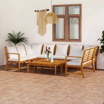 vidaXL Large Cream Solid Acacia Wood Bookshelf Garden Lounge Set with Storage - $19,427.27 MXN