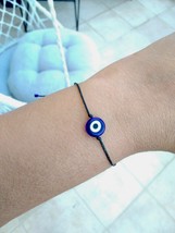 EVIL EYE BRACELET black String Surfer Good Luck Protection Men Women Adjustable - £4.60 GBP