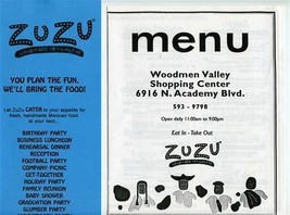 ZUZU Hand Made Mexican Food Menu and Catering Brochure Colorado Springs Colorado - £13.93 GBP