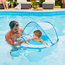 Infant Newborn Baby Pool Float Inflatables Seat Toys Portable Foldable Canopy ~~ - £35.58 GBP