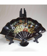 Ceramic Peacock Trinket Colorful Fan With Gold Trim Made In Japan  Very ... - $2.75