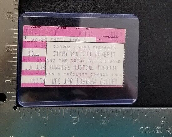 JIMMY BUFFETT - VINTAGE APRIL 13, 1994 SUNRISE, FLORIDA CONCERT TICKET STUB - $10.00