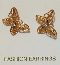 Gold Plated Butterfly Stylish Fashion Earrings - £3.84 GBP