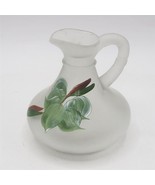 Hand Painted Glass Floral Pitcher Small Vase - £15.52 GBP