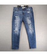 Abercrombie &amp; Fitch Destroyed Jeans Women&#39;s 8R 34x28&quot; Tapered Distressed... - $514.50 MXN