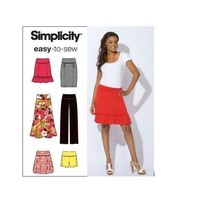 Simplicity Sewing Pattern 2608 Skirt Pants Shorts Knits Misses Size 4-12 - $8.99
