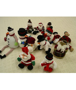 Christmas plushies and decorations Snowmen and Santa Claus figures. - $29.70