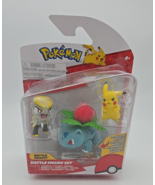 Pokemon Figure Set JANGMO-O IVYSAUR PIKACHU *NEW* 2024 Battle Ready - $16.99