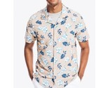 Nautica Men&#39;s Classic Fit Linen/Cotton Floral-Print Shirt in Tuscany Tan-XL - $28.97