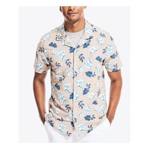 Nautica Men&#39;s Classic Fit Linen/Cotton Floral-Print Shirt in Tuscany Tan-XL - £23.08 GBP