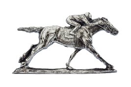 Grillie Race Horse-N - Race Horse Grille Ornament in Antiqued Nickel Finish - $56.79