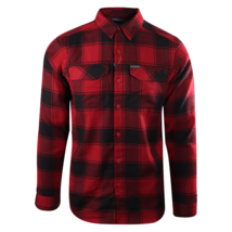 Columbia Men&#39;s Dark Red Plaid Omni-Wick Kestrel Trail L/S Flannel (Size XS) - £14.39 GBP