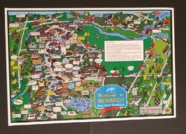 Welcome To Newago Michigan City Art Map Poster Larry Lathrop 19&quot;h x 28.5&quot;w 2000 - £31.85 GBP