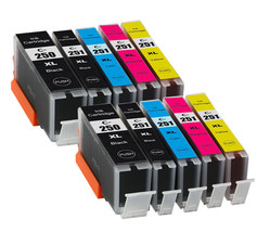 10P Printer Ink Tanks For Pgi-250 Cli-251 Canon Pixma Mg6620 Mx922 Ix6820 Ip7220 - £19.70 GBP