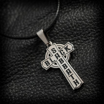 Handmade Stainless Steel Black Sabbath Celtic Cross Pendant Necklace Medallion - £15.72 GBP
