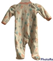 Child of Mine by Carter&#39;s Girls Fleece One Piece Pajama&#39;s Size 0-3M White Pink - £8.50 GBP
