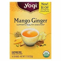 NEW Yogi Tea Mango Ginger Supports Healthy Digestion  Caffeine Free 16 Count - $10.85