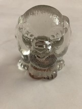 GOEBEL CLEAR GLASS DOG PUPPY FIGURINE w/ Label Etched in Base - $11.44