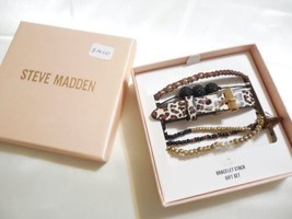 Steve Madden Leopard Print Bracelet Stack Gift Set B410 $28 - £11.33 GBP