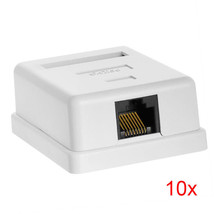 10Pcs 1-Port Single-Port Cat5E Rj45 Ethernet Surface Mount Box W/ Keysto... - $70.29
