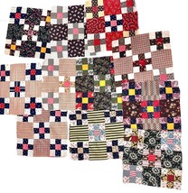 13  Various Vintage Feedsack Fabric bundle  Quilt Block Pieces  -12&quot;x12&quot;... - $98.01