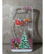 Christmas Pink Glitter Snowglobe Phone Case Santa Claus Sleigh Reindeer ... - £12.41 GBP