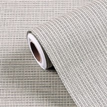 Funstick 24&quot;X200&quot; Grey Grasscloth Peel And Stick Wallpaper For Bathroom - £36.88 GBP