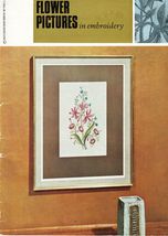1965 Flower Pictures Wall Decor Embroidery Plus Transfers Pattern Book  - $14.99