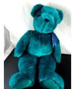 TY Beanie Buddy Teal Teddy  Bear Old Face Retired 13” Soft Turquoise green - $21.65 CAD