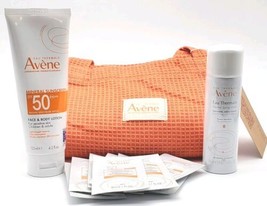 Avene Beach Bag Gift Set Mineral 50 Suncreen Face Body 4.2 oz And More - $29.95