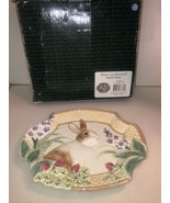 Vintage 2000 Fitz &amp; Floyd Essentials Botanical Bunny Canape Plate 10”x8”... - £15.68 GBP