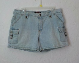 Vintage Gloria Jeans Short Shorts Women 12 Light Blue Cargo Pockets Ripp... - £11.82 GBP