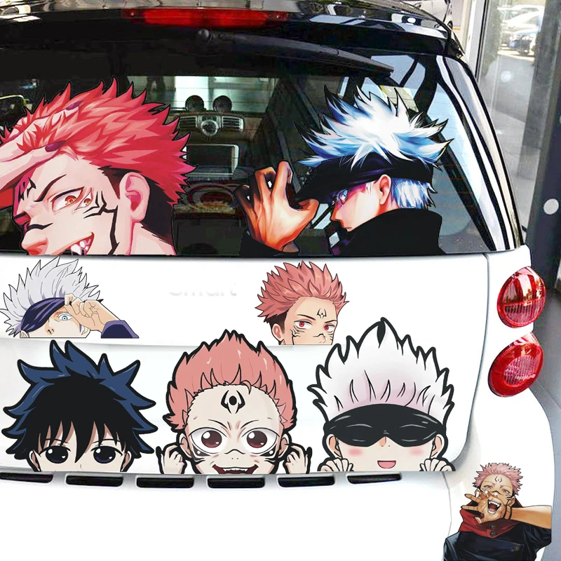 Anime Jujutsu Kaisen Car Window Sticker Cartoon Figure Satoru Gojo Rear - £15.73 GBP+