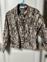 New Chicos Zenergy Mali  Jacket Windbreaker Gray Silver Abstract Print, Size 1/M - £17.35 GBP