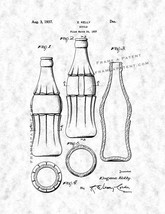 Coke Bottle Design Patent Print - Gunmetal - $7.95+