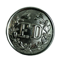 Fire Department FD Silver Metal  N28 Main front replacement button .90&quot; - £3.93 GBP